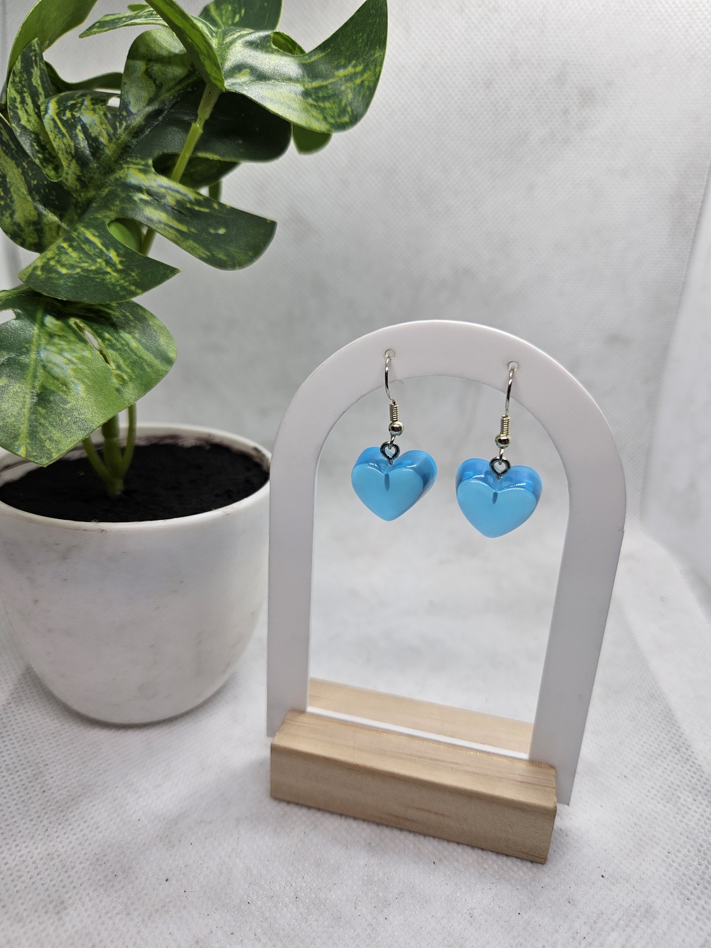 Bright Blue Heart Drop Earrings - Women's Heart Dangles
